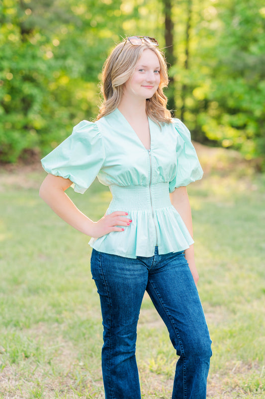 Mint To Be Peplum Top