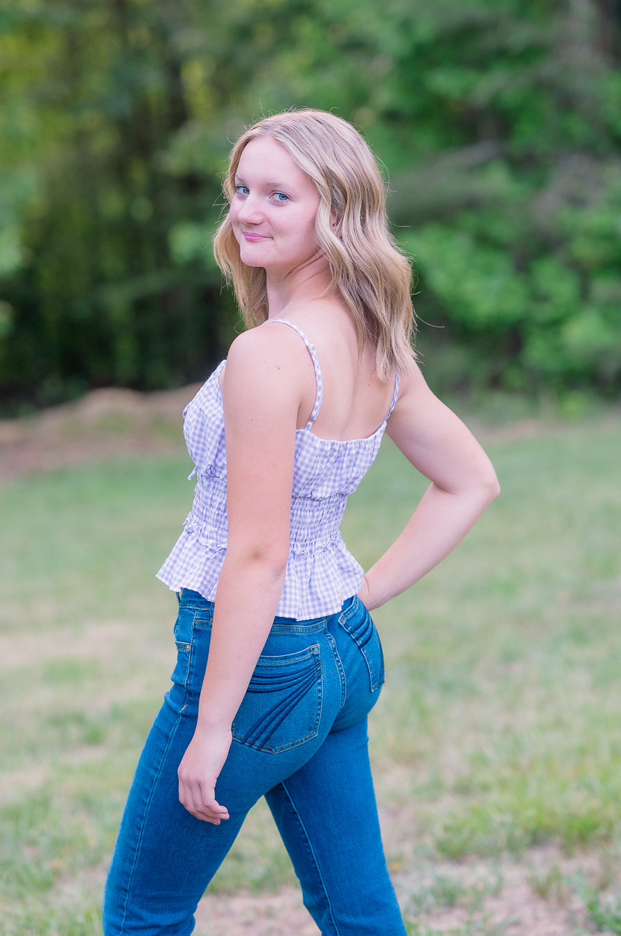 Lavender Fields Gingham Top