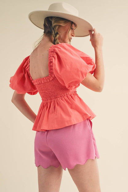 Coral Cove Peplum Top