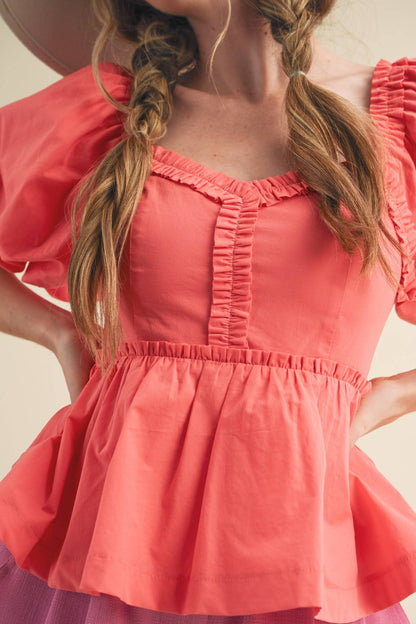 Coral Cove Peplum Top